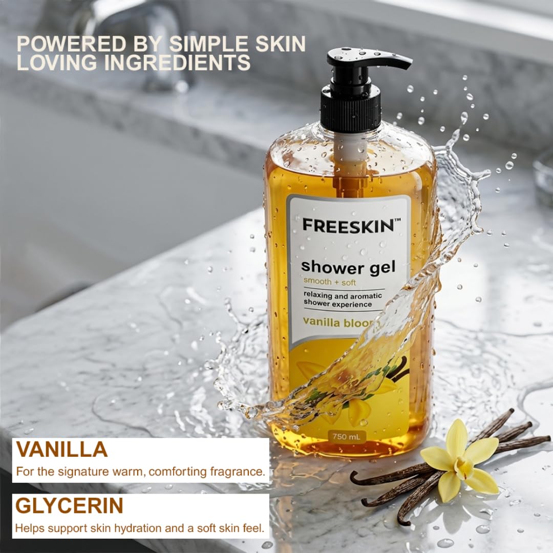 Freeskin Vanilla Bloom Shower Gel 750ML freeskin