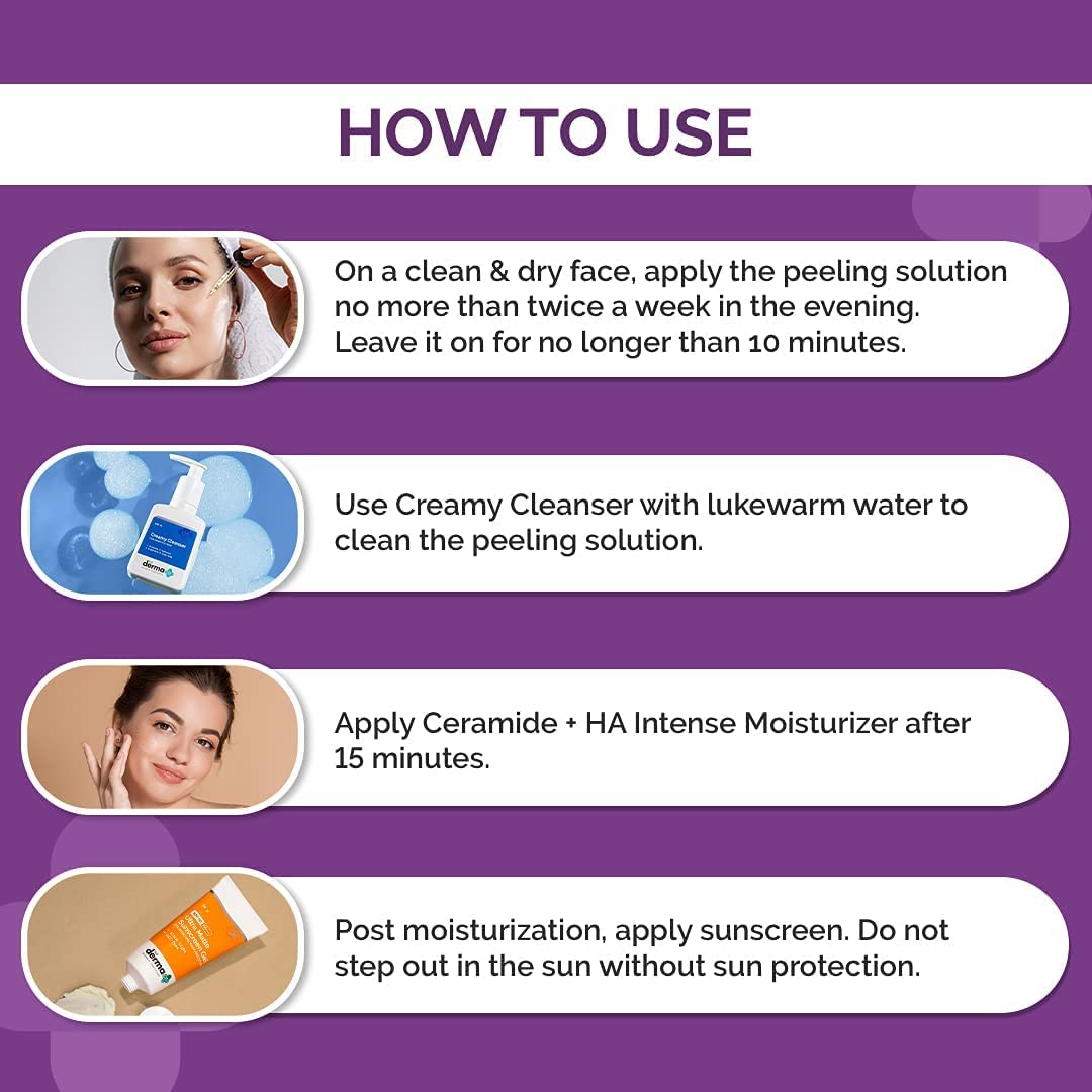The Derma Co 15% AHA + 1% BHA Beginner Face Peeling Solution | For 10-Minute Weekly Exfoliation | 30 ml Beauty Bumble