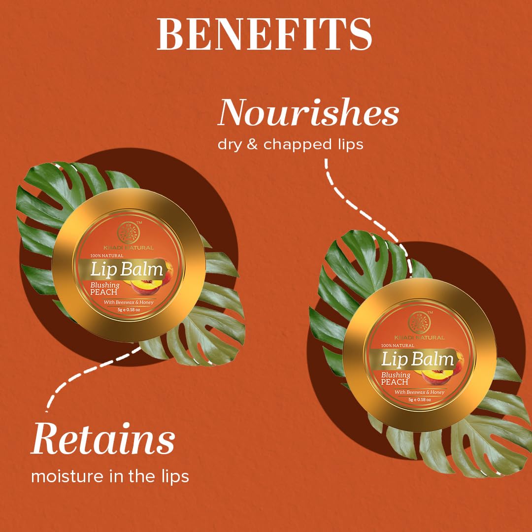 KHADI NATURAL Blushing PEACH Lip Balm 5g KHADI NATURAL