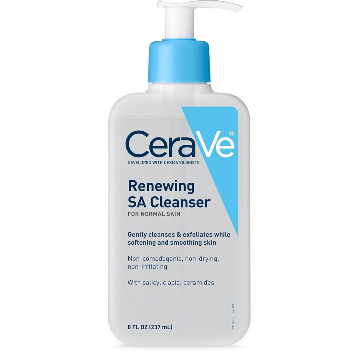 CeraVe SA Smoothing Cleanser For Dry, Rough & Bumpy Skin, contains Salicylic Acid, Ceramides & Hyaluronic acid|Dermatologist Recommended Face wash (236ml) CeraVe