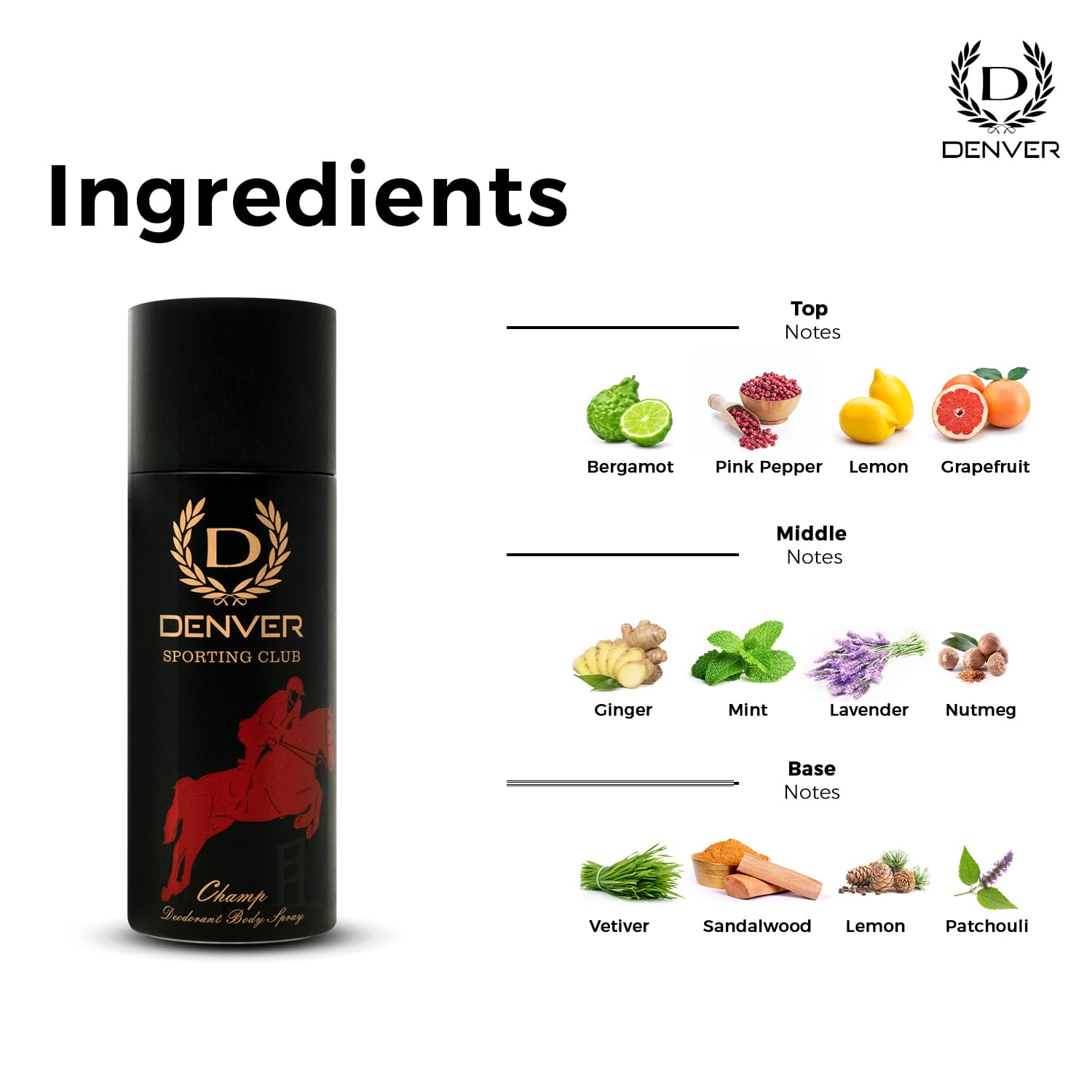 DENVER Sporting Club Champ Deo for Men - (165ML) | Long Lasting Deodorant Body Spray for Men Beauty Bumble