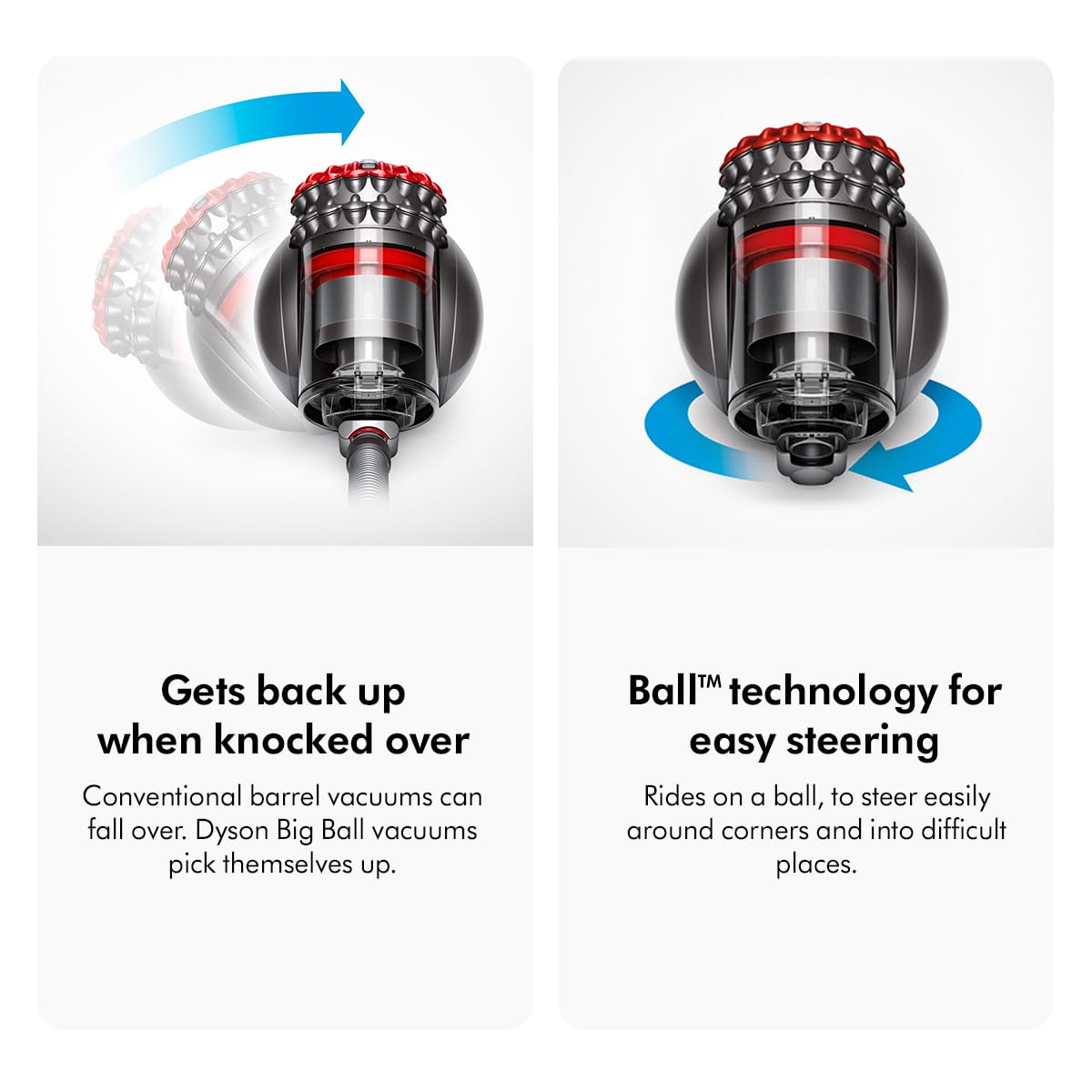 Dyson Big Ball bagless Vacuum Cleaner | India's only Vacuum Cleaner with 5 Year Warranty | No overheating | Whole-Home deep Cleaning | 1.6L Large bin and 22ft Long Cord with auto Cord rewinding Dyson