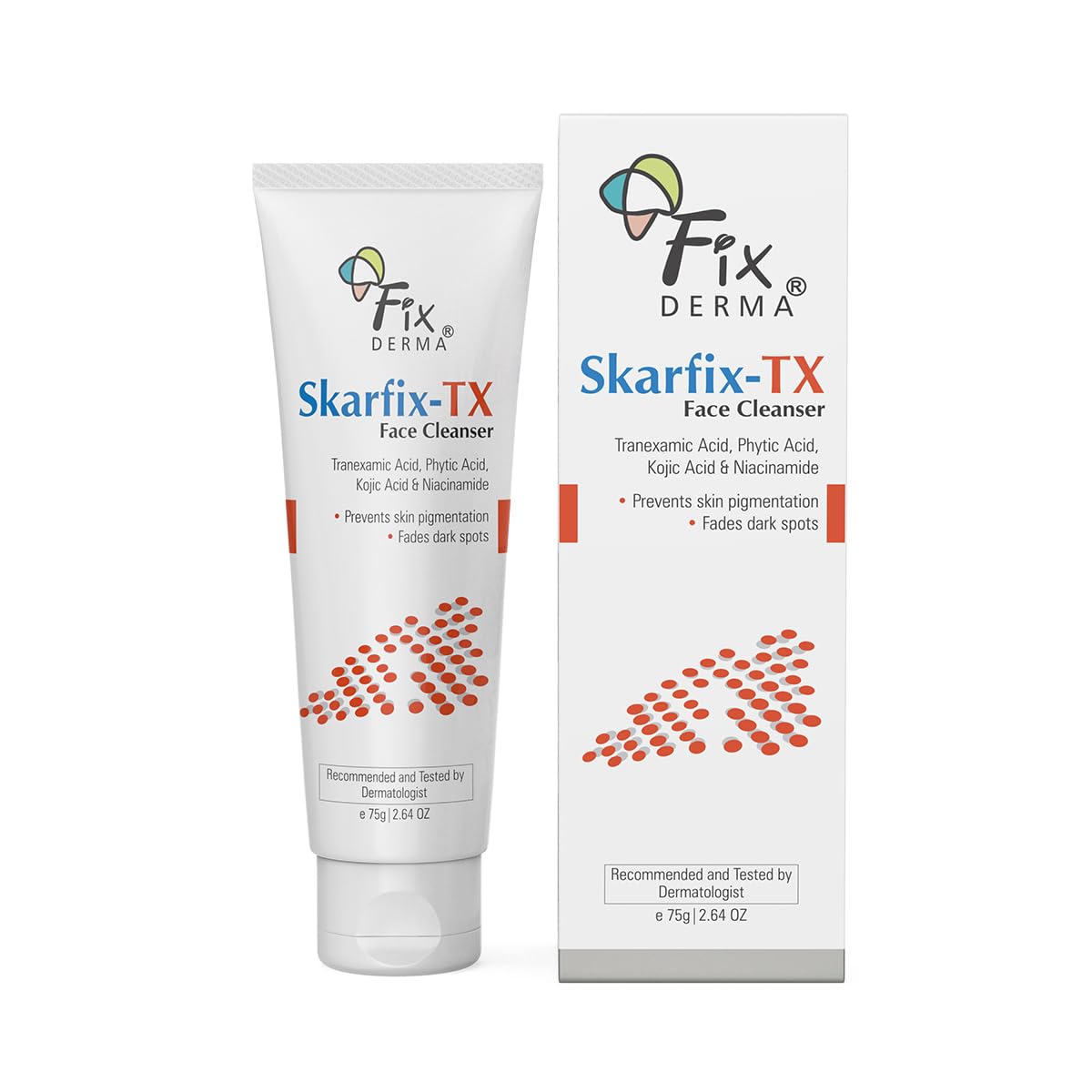 Fixderma Skarfix -TX Face Cleanser with Tranexamic Acid, Kojic Acid & Niacinamide | Kojic Acid Face Wash | Pigmentation Face Wash for All Skin Types - 75gm FIX DERMA
