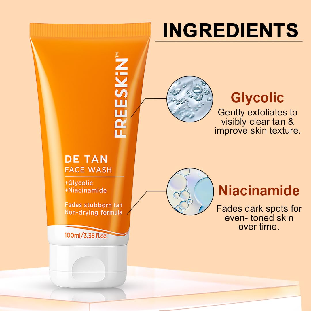FREESKIN DE TAN FACE WASH 100ML freeskin