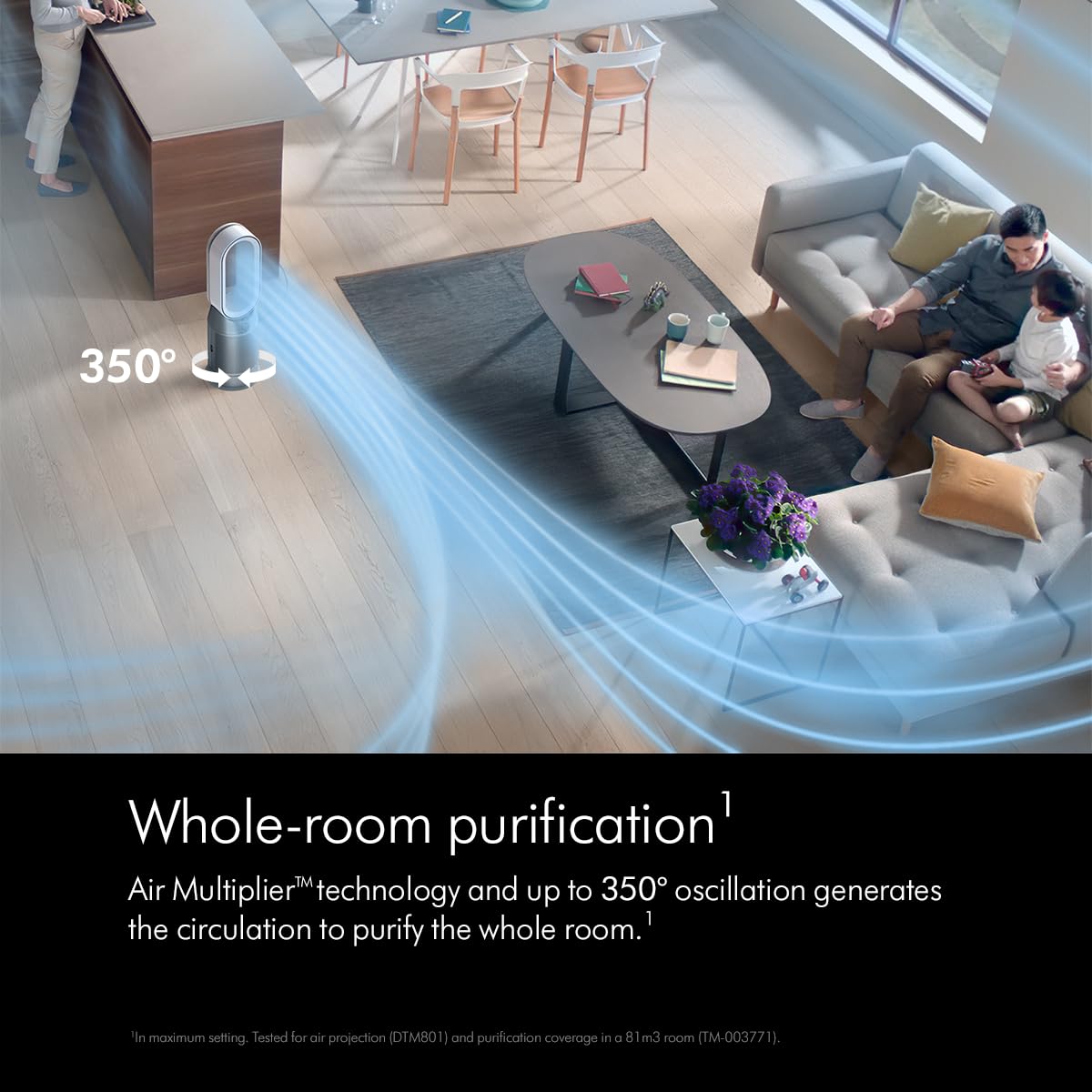 Dyson Purifier Hot+Cool Air Purifier with heater, HEPA+Activated Carbon Filter, Wi-Fi Enabled, HP07 (White) Dyson