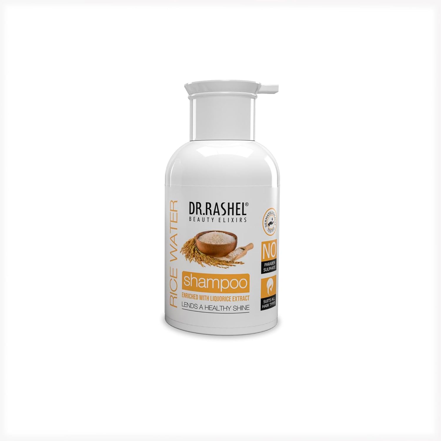 DR.Rashel Rice Shampoo Enriched with Goodness of Liquorice Extarct & Vitamin B5 | Enhance Scalp Health & Hair Growth | Sutiable For Detangle & Breakage Free Shiny Healthy Hair For Men Women 250 ML Dr. Rashel