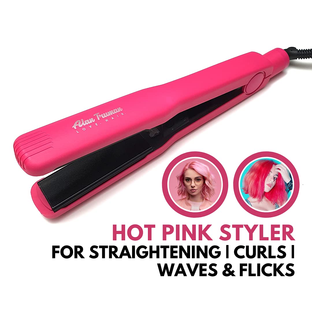ALAN TRUMAN Hot Pink Styler Hair Straightener ALAN TRUMAN