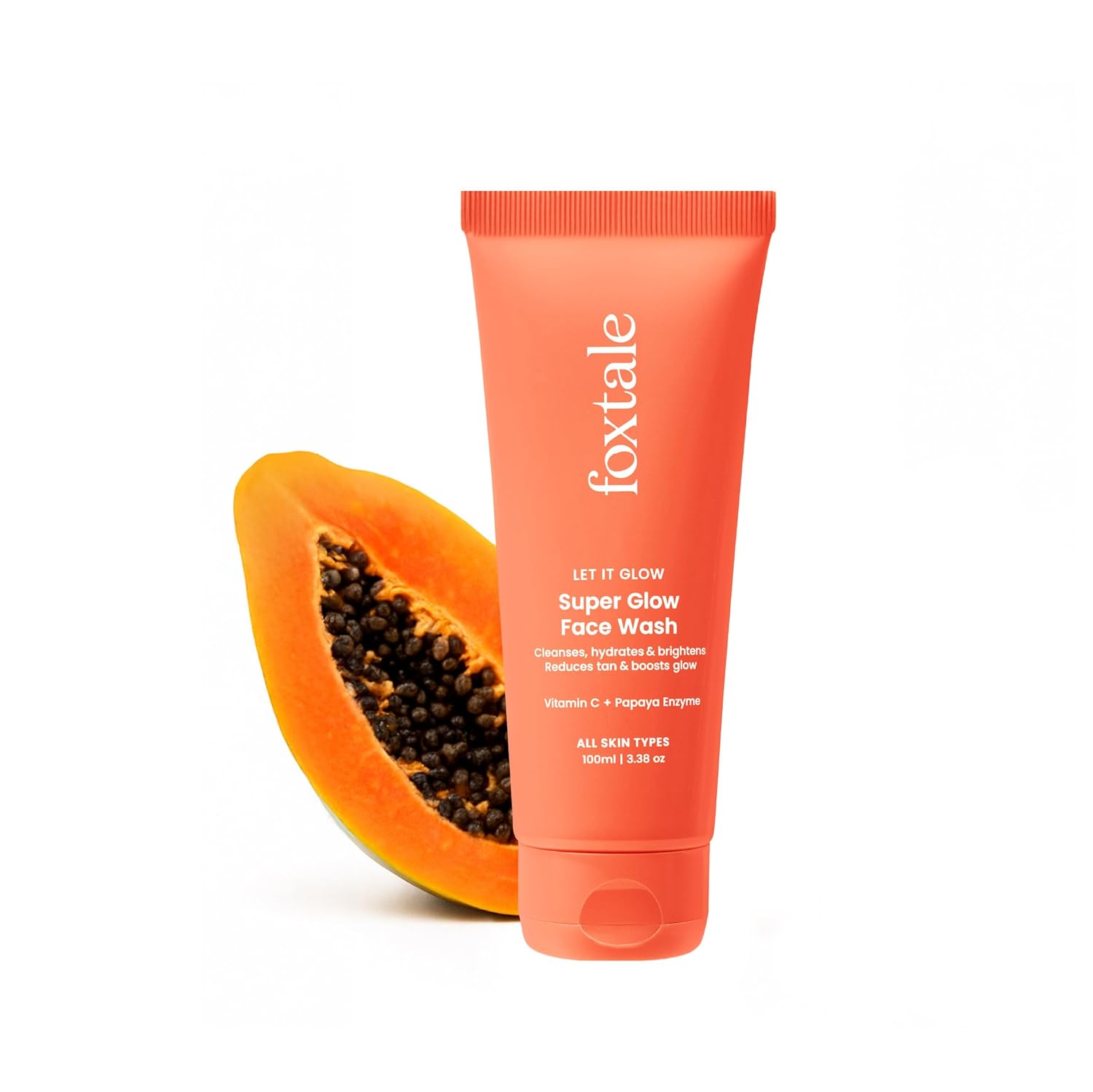 Foxtale Super Glow Face Wash with Vitamin C & Papaya enzyme 100ml FOXTALE