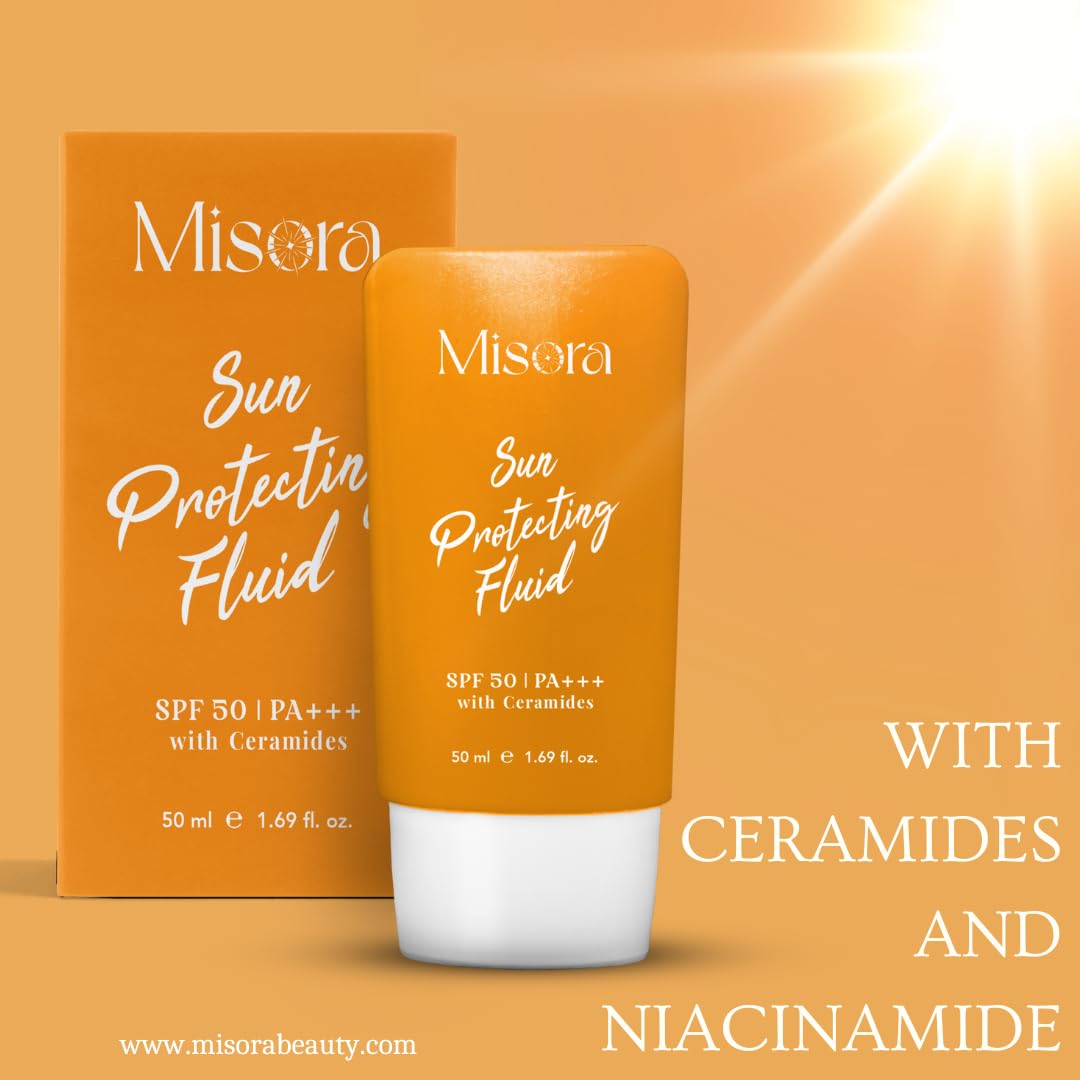 Misora Sun Protecting Fluid SPF 50 | Broad-Spectrum UVA/UVB Protection | Lightweight, Non-Greasy Formula | Hydrating & Moisturizing Sun Protection for All Skin Types | Anti-Aging & Skin Shielding | 50ml MISORA