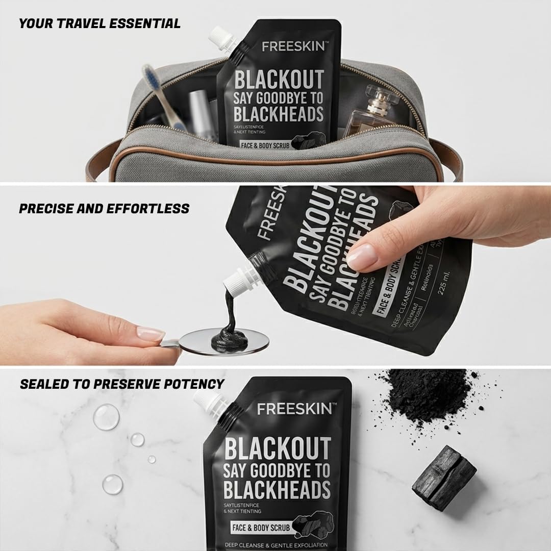 Freeskin Activated Charcoal Scrub 225ML freeskin