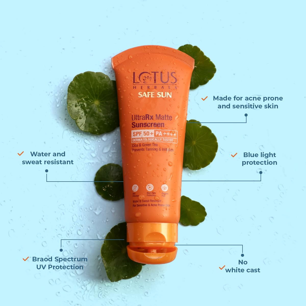 LOTUS HERBALS UltraRx Matte Sunscreen Cica &Green Tea SPF 50 Lotus Herbal