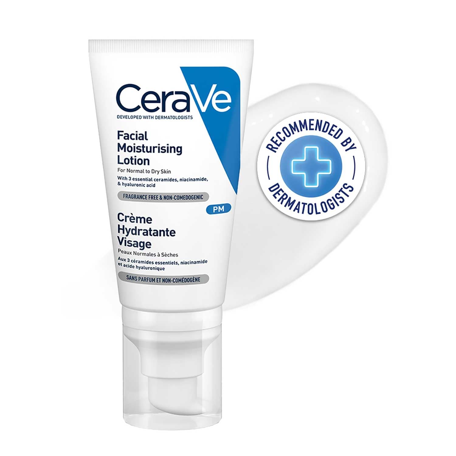 CeraVe PM Facial Moisturizing Lotion For Normal To Dry Skin (52ml) - Formulated With 3 Essential Ceramides, Niacinamide And Hyaluronic Acid | Ultra Lightweight Night Cream CeraVe