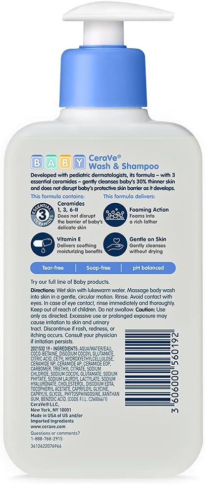 CERAVE BABY  Wash & Shampoo -237ml Cerave