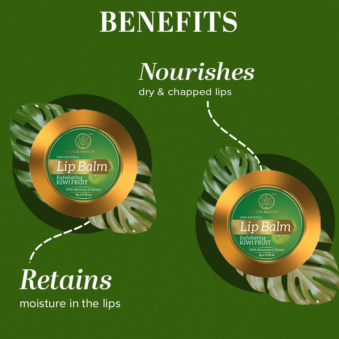 KHADI NATURAL Exfoliating KIWI FRUIT Lip Balm 5g KHADI NATURAL