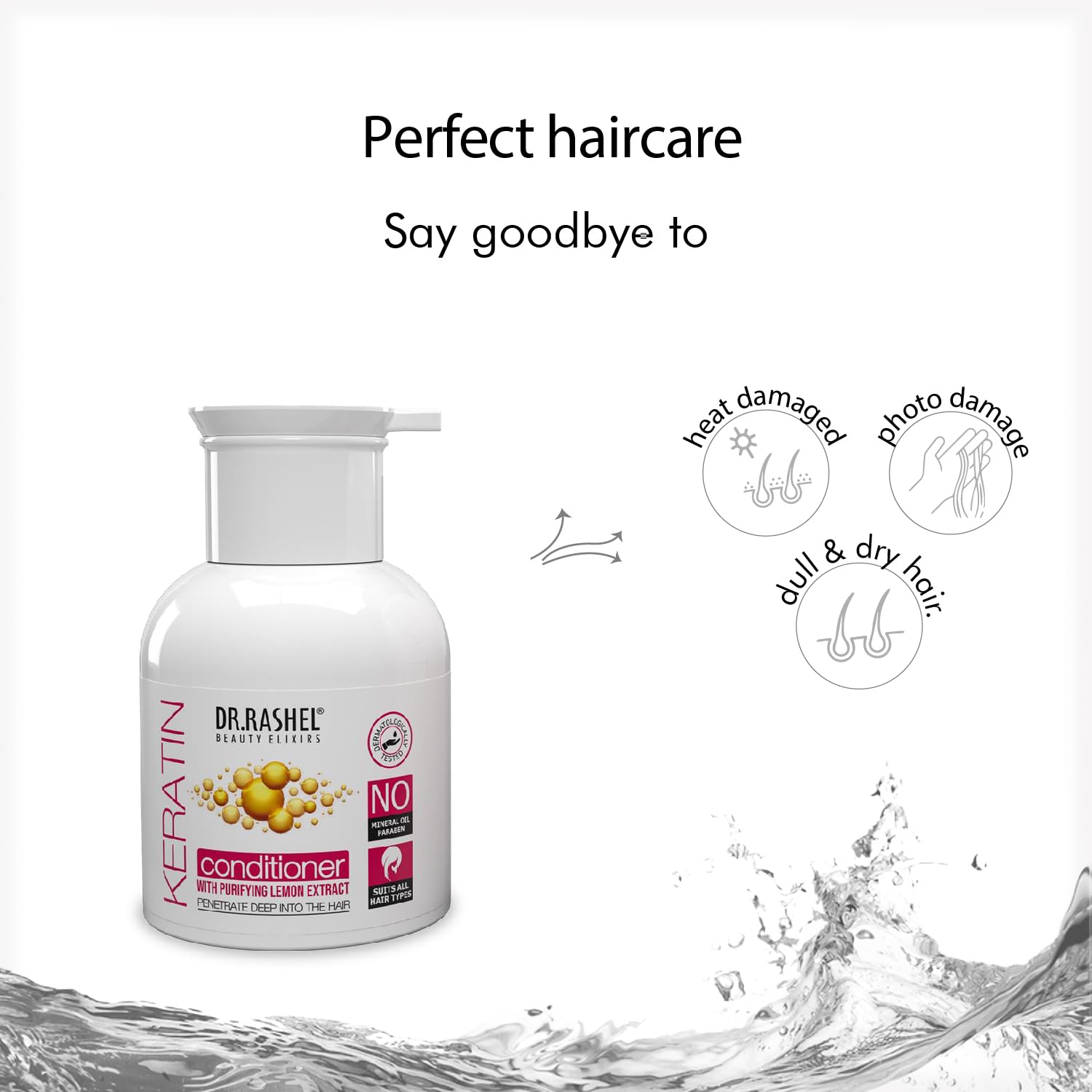 DR.Rashel Keratin Conditioner Enriched with Goodness of Keratin & Lemon Extract | Deep Intense Care for Hair Growth | Improves Hair Moisture & Elasticity For Men Women 200 ML Dr. Rashel