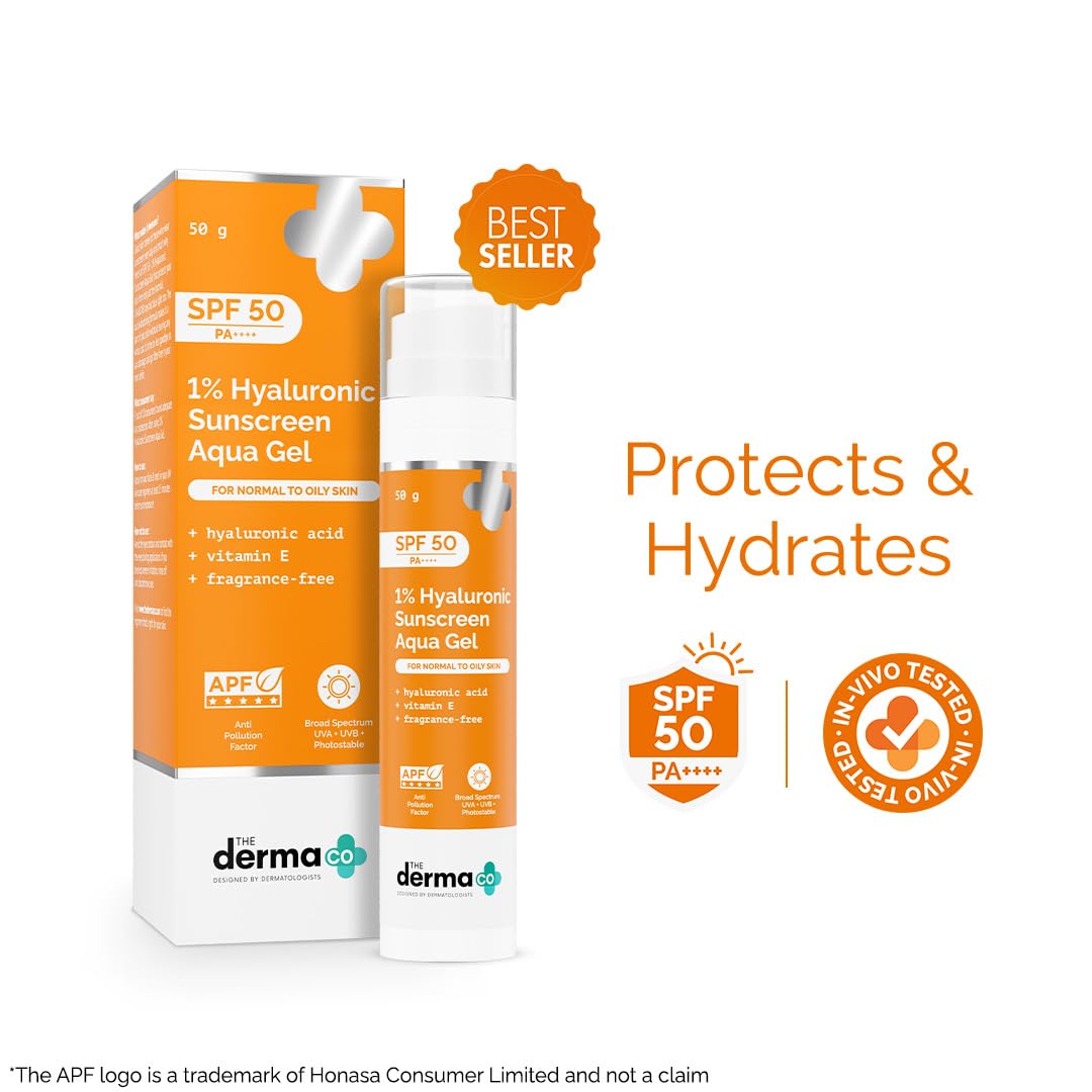 Derma Co 1% Hyaluronic Sunscreen Aqua Gel SPF 50 PA++++ 50G The Derma Co