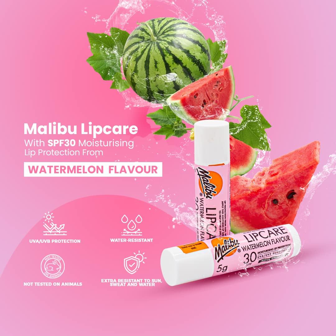 Malibu 30 SPF Lip Care Balm (Watermelon) 5g Malibu
