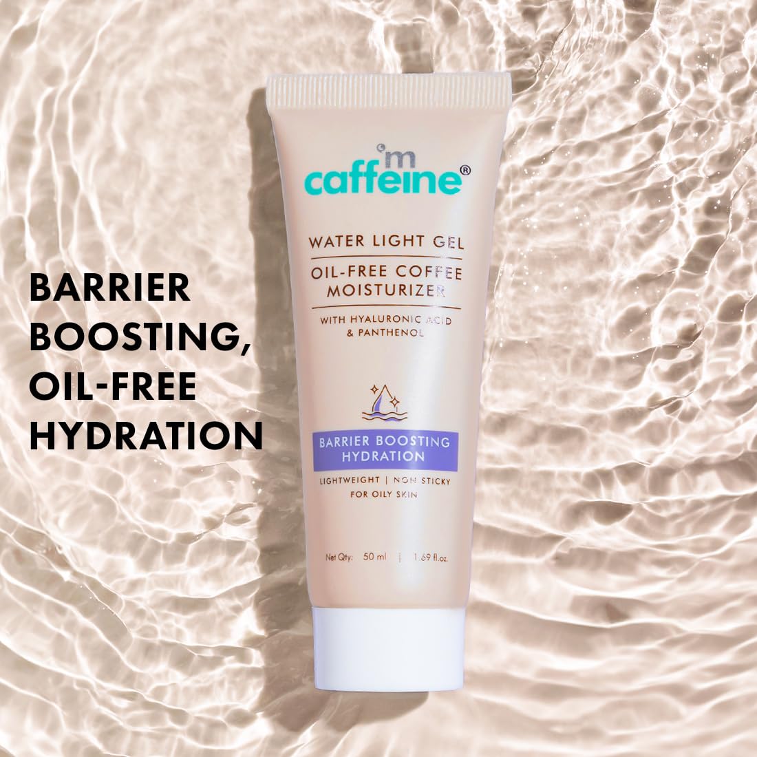 mCaffeine Coffee Oil-Free Moisturizer for Face with Hyaluronic Acid Gel Moisturizer for Oily Skin with 48Hrs Moisturization (50ml) MCaffeine