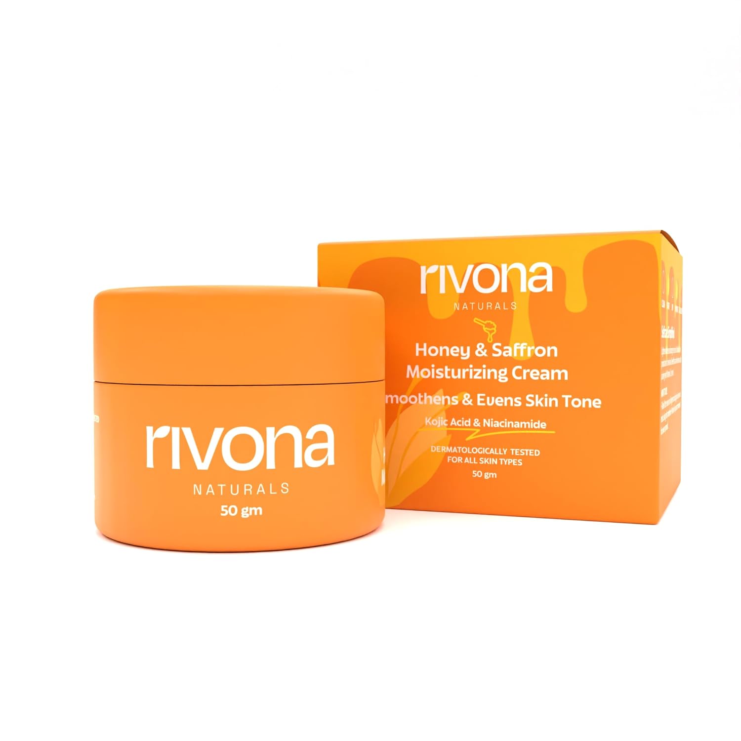Rivona Honey & Saffron Face Cream with Kojic Acid for Even Skin tone - 50GM