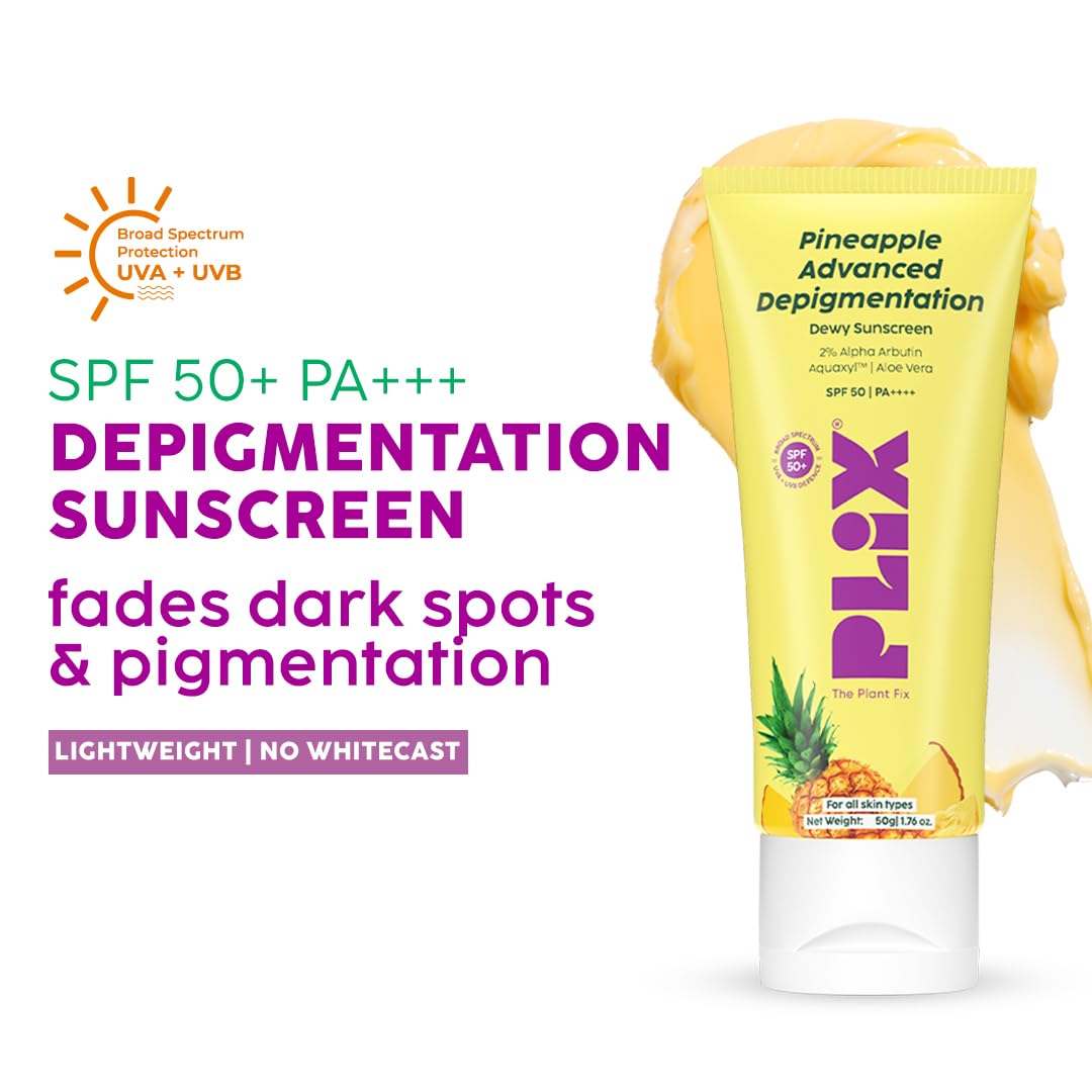 Plix Pineapple Advanced Depigmentation Dewy Sunscreen SPF 50 PA++++ 50g PLIX
