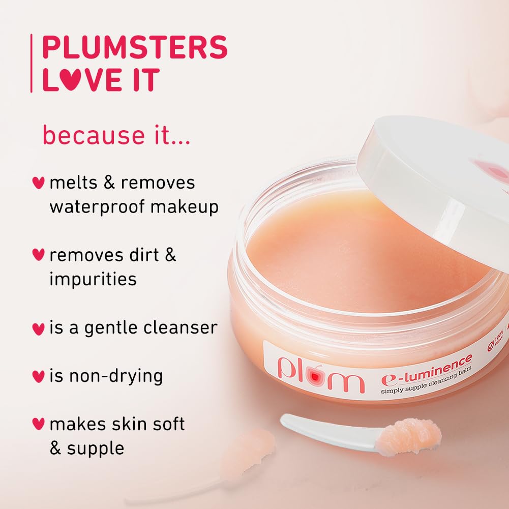 Plum E-Luminence Simply Supple Cleansing Balm | Gentle Makeup Remover 90 g PLUM