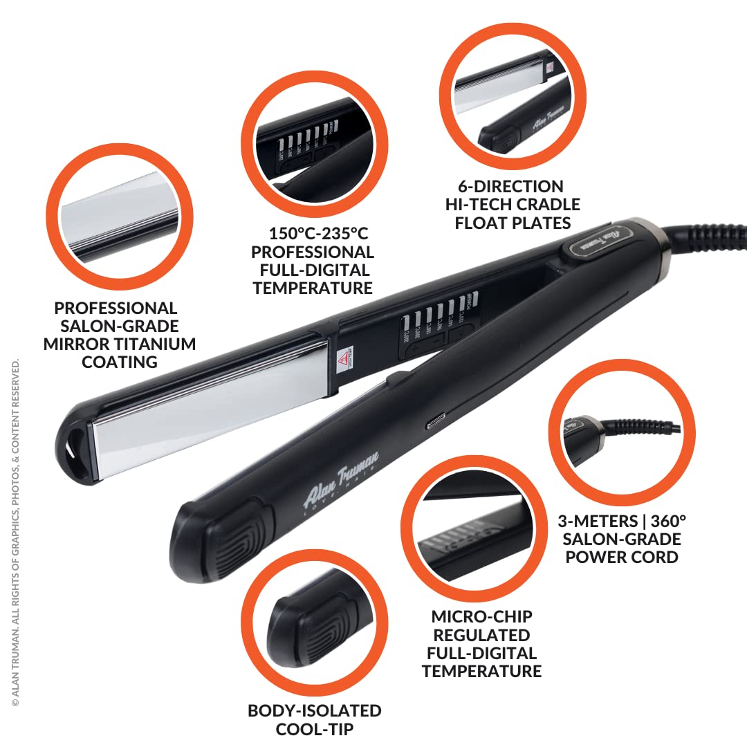 ALAN TRUMAN Love Hair Mirror Titanium Straightener ALAN TRUMAN