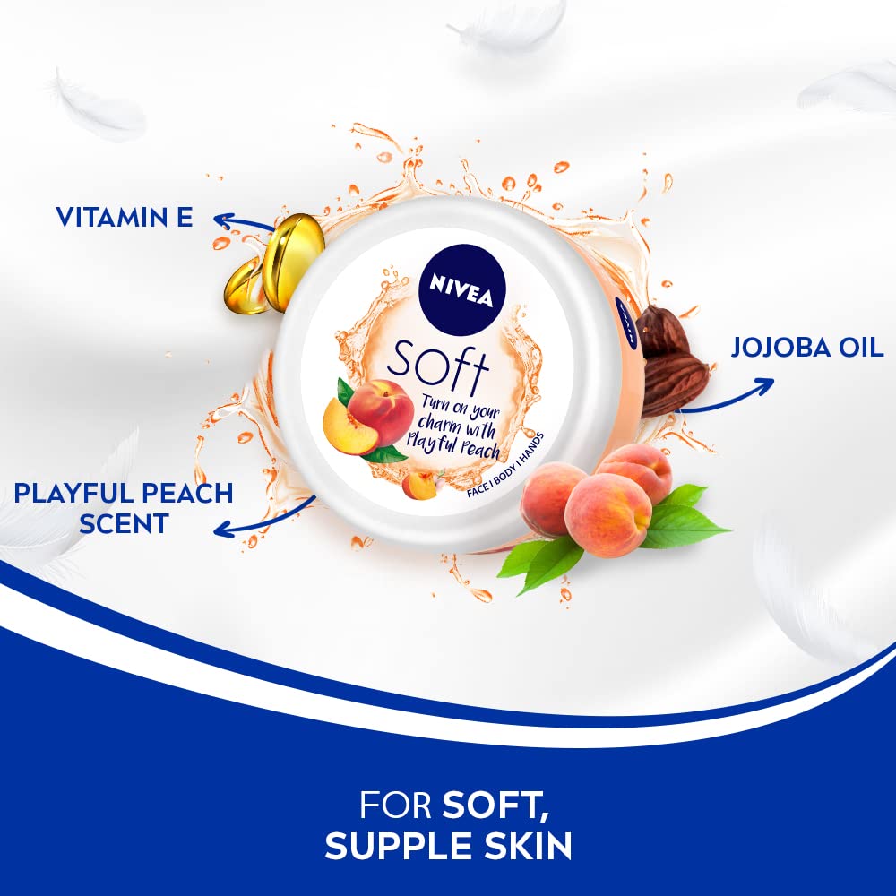 NIVEA SOFT LIGHT MOISTURIZER PLAYFUL PEACH 200ML NIVEA