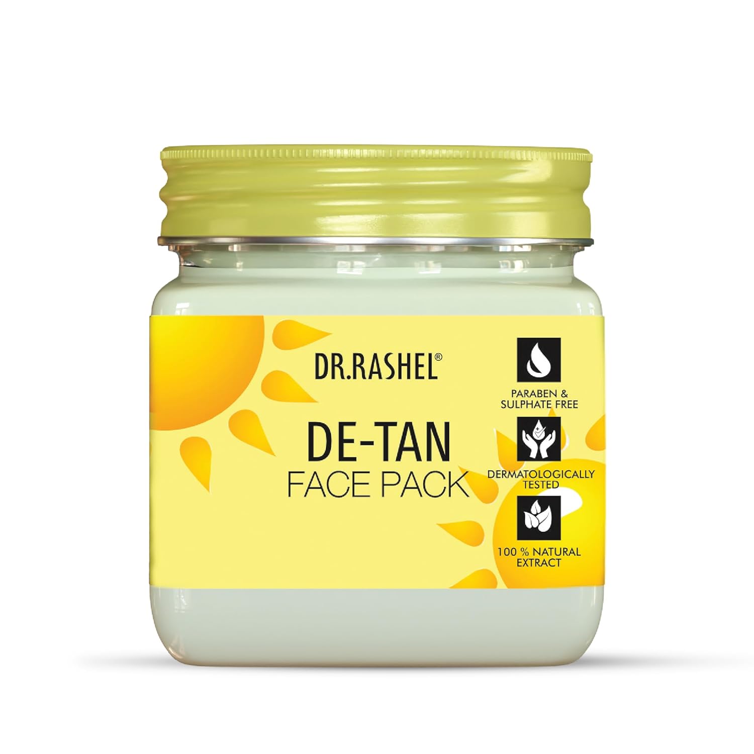 DR.RASHEL De-Tan Face Pack for Glowing Skin, Oil Control, Acne, Pimples, Detan, Blemishes, Pigmentation & Brightening, Face Cleansing for Face & Body (380 Ml) Dr. Rashel