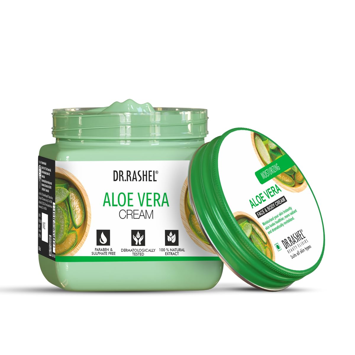DR.RASHEL Aloe Vera Face And Body Cream For Women and Men (380 Ml) | All Skin Types |Soft and Healthy Skin | Repairing & Nourishment | Deep Hydration & Moisturization | 100% Vegan | Paraben Free Dr. Rashel