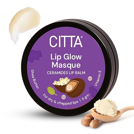 CITTA Lip Balm with Ceramides & Shea Butter | Lip Glow Masque that repairs & restores Dry, Chapped Lips | Adds Natural Shine | Lip Treatment for Men & Women | 5g CITTA