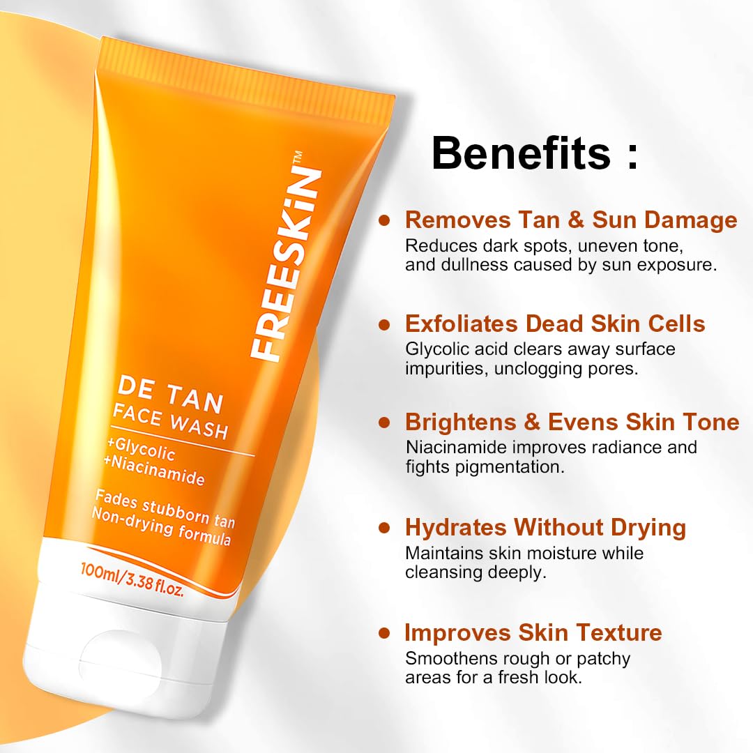 FREESKIN DE TAN FACE WASH 100ML freeskin