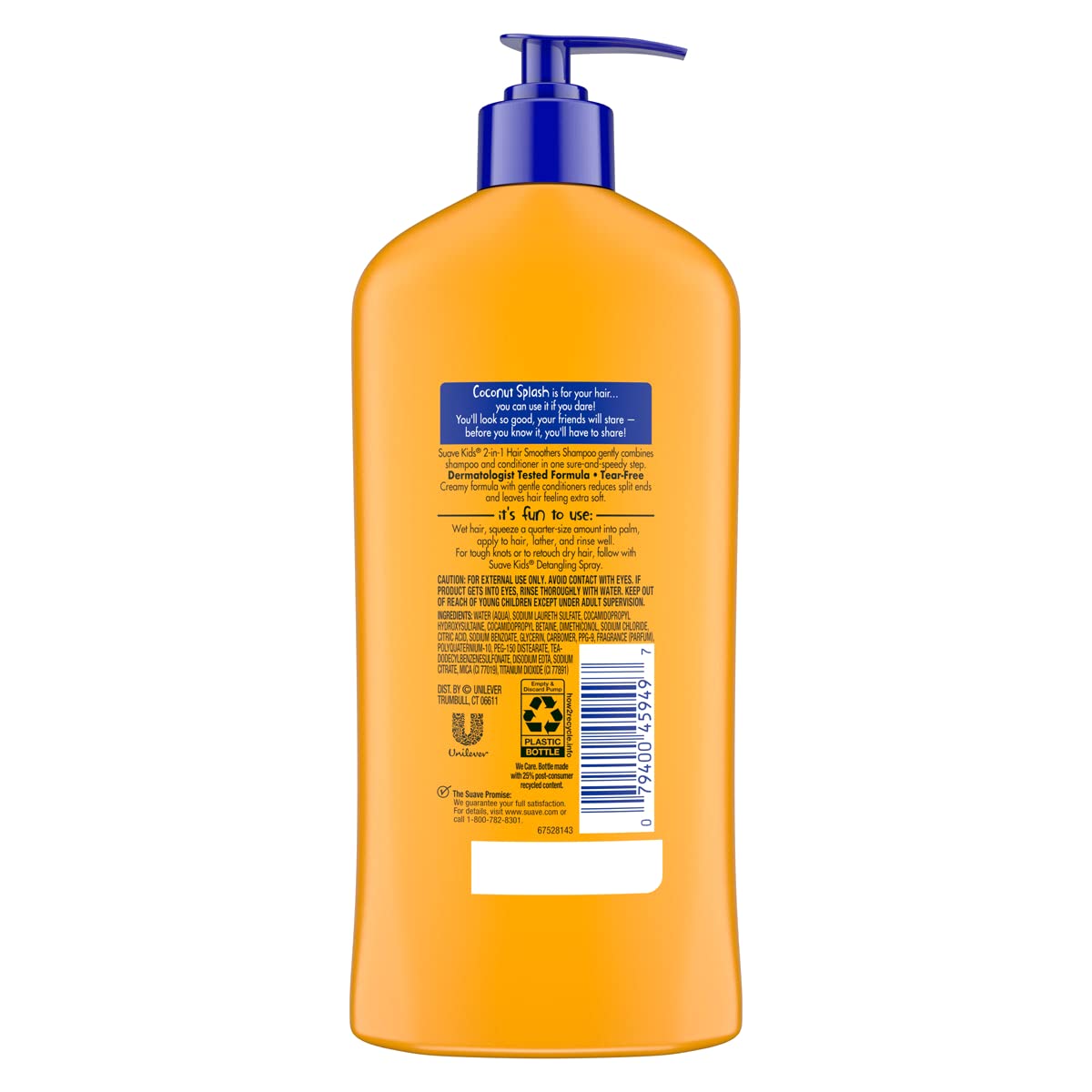 Suave Kids 2-in-1 Smoothing Coconut Splash Shampoo + Conditioner + Body Wash, 532ml Suave