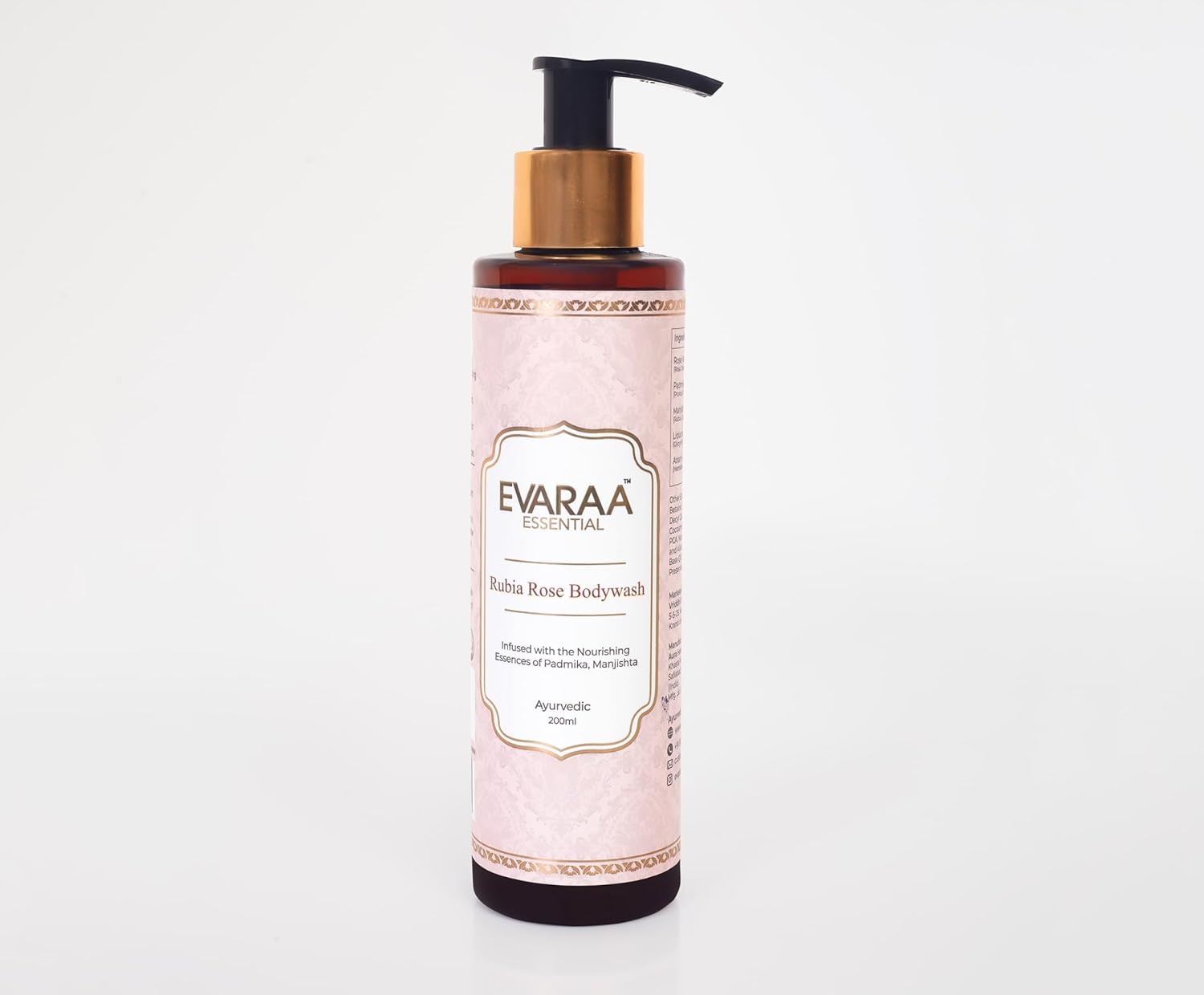 Evaraa Essential Rubia Rose Bodywash 200 ml - Dry, Sensitive Skin | Rose Shower Gel | Rubia Rose Skin Care Beauty Bumble