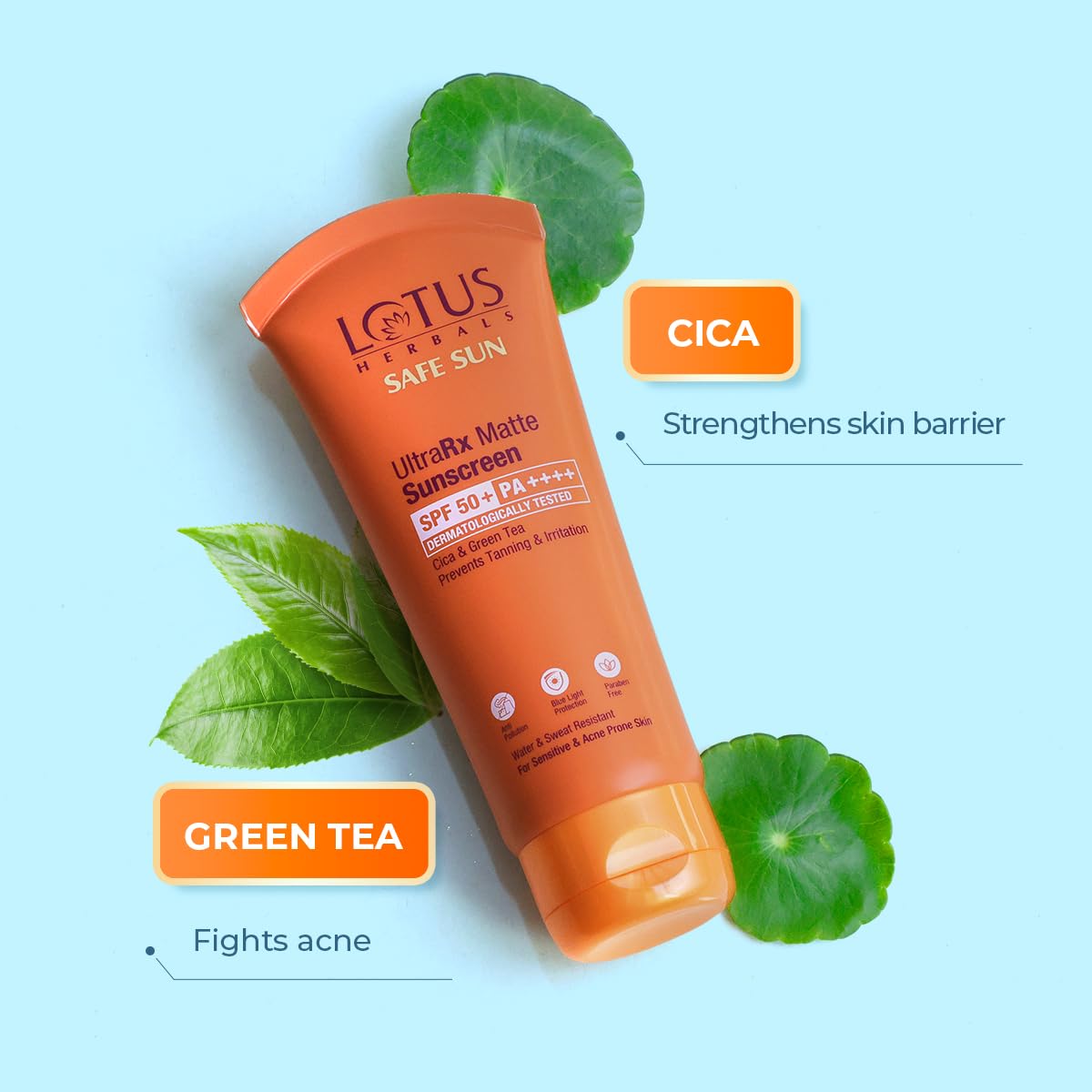 LOTUS HERBALS UltraRx Matte Sunscreen Cica &Green Tea SPF 50 Lotus Herbal