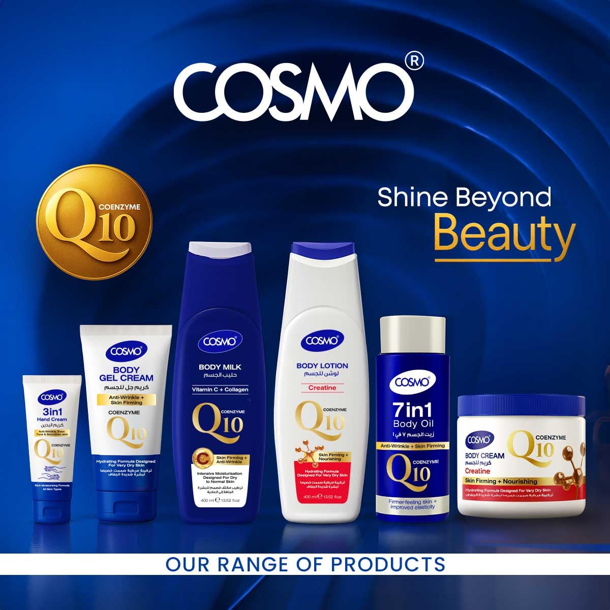 Cosmo Skin Care Coenzyme Q10 Vitamin C + Collagen Body Lotion 400ml Cosmo Skin Care