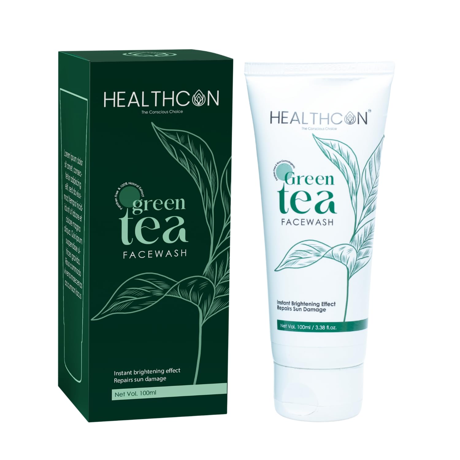 Green Tea Facewash: Refreshing Aqua, Gentle Green Beads, Soothing Oatmeal Scrub, Enriched with Green Tea Extract and Menthol - Gender-Neutral, Toxic-Chemical-Free- 100ml Beauty Bumble