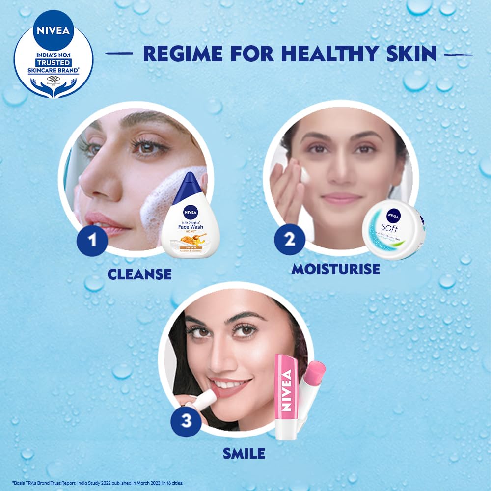 NIVEA Milk Delights Face Wash Moisturizing Honey For Dry Skin 100ml, 100 ml NIVEA