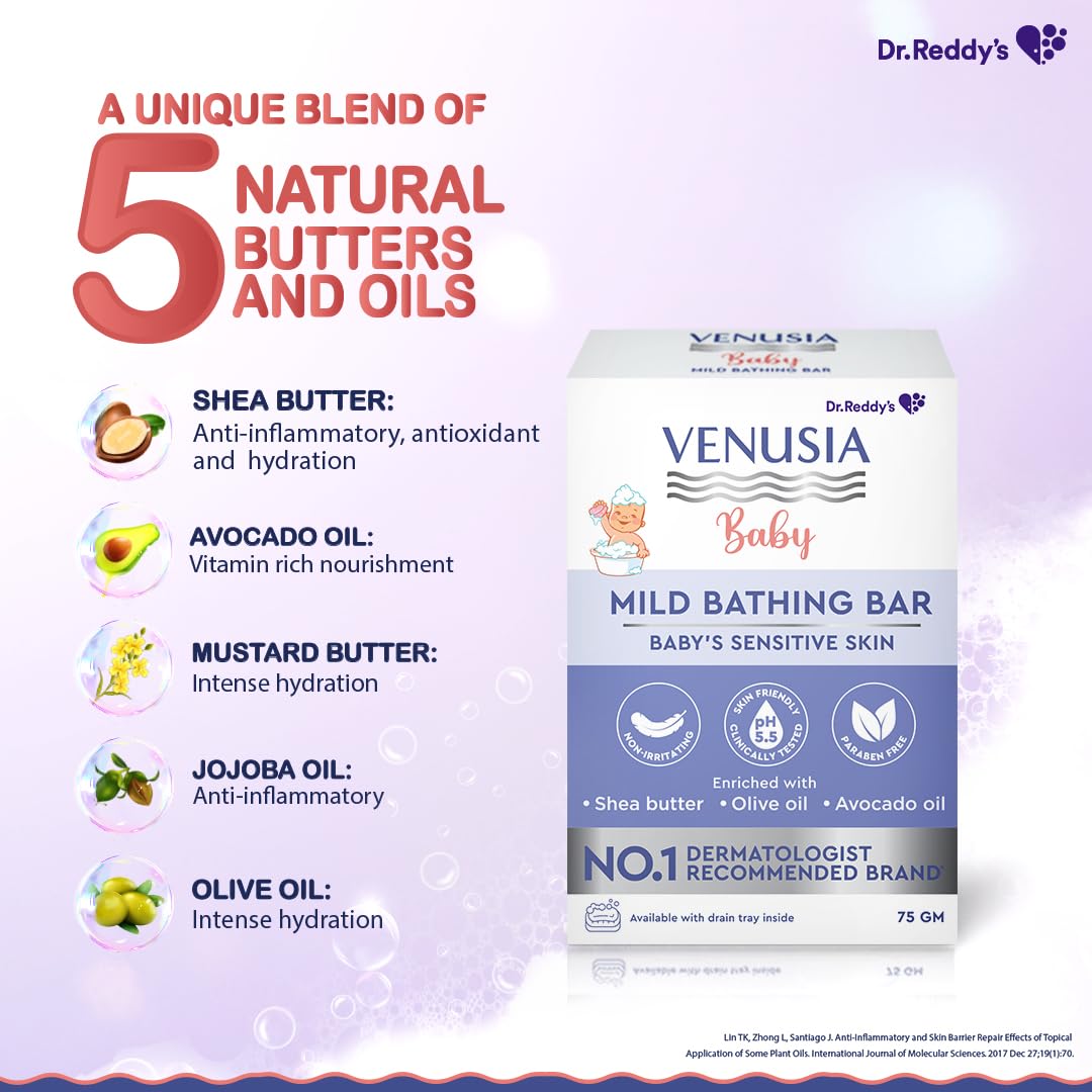 Dr. Reddy's Venusia Baby Mild Bathing Bar 75G Dr Reddy's