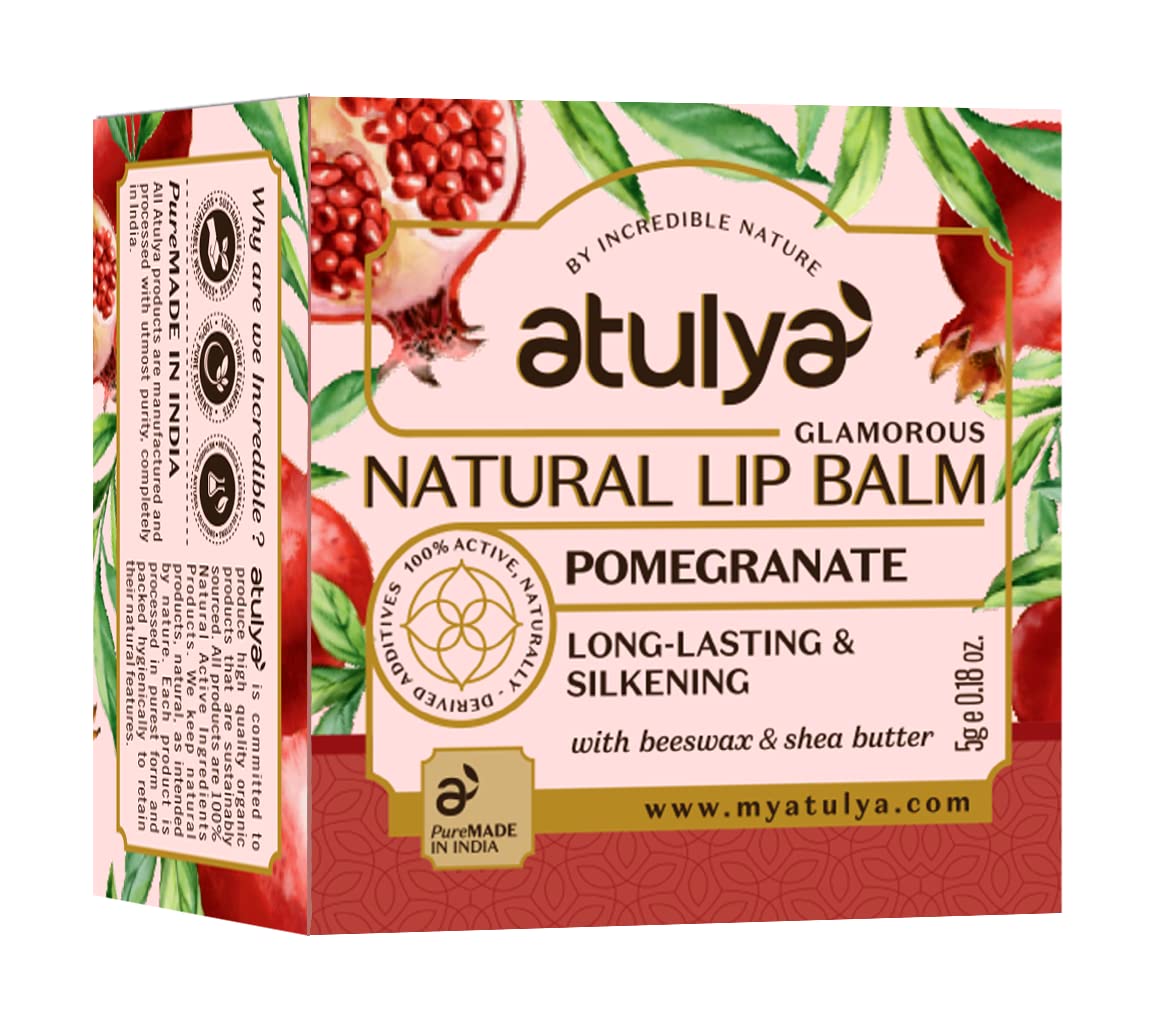 Atulya Natural Lip Balm Pomegranate long lasting & Silkening 5G Atulya