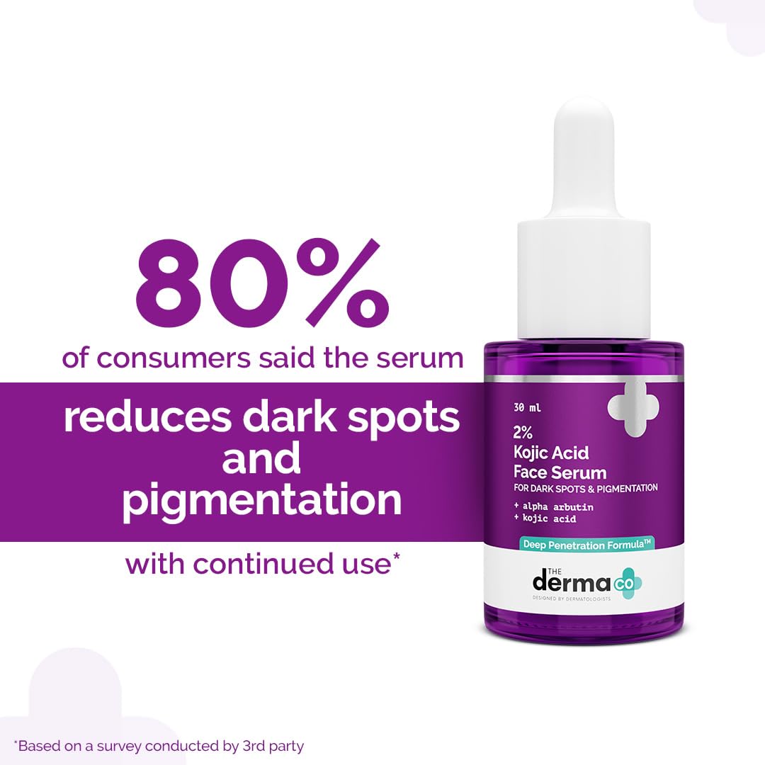 The Derma Co. 2% Kojic Acid Face Serum with Alpha Arbutin, Powered by Deep Penetration Formula™ | Fights Pigmentation | Fades Dark Spots | Brightens & Evens Skin Tone | 30 ml BEAUTY BUMBLE