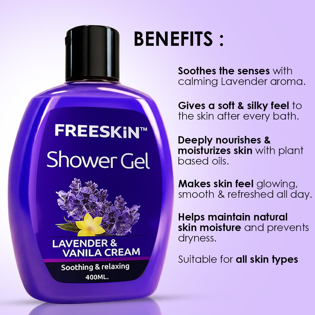 Freeskin Lavender & Vanila Cream Shower Gel 400ML freeskin