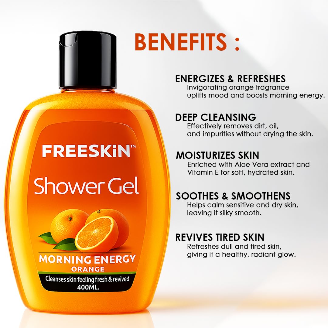 Freeskin Morning Energy Organge Shower Gel 400ML freeskin
