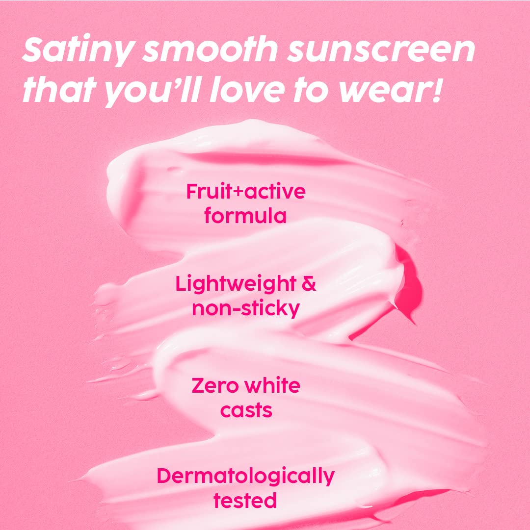 PLIX - THE PLANT FIX Spf 50+ Guava Glow Invisible Sunscreen For All Skin Type With Pa +++|For Uv A,Uv B&Blue Light Protection With Ceramides,Vitamin C&Hyaluronic Acid|No White Cast,Cruelty-Free|50 G PLIX