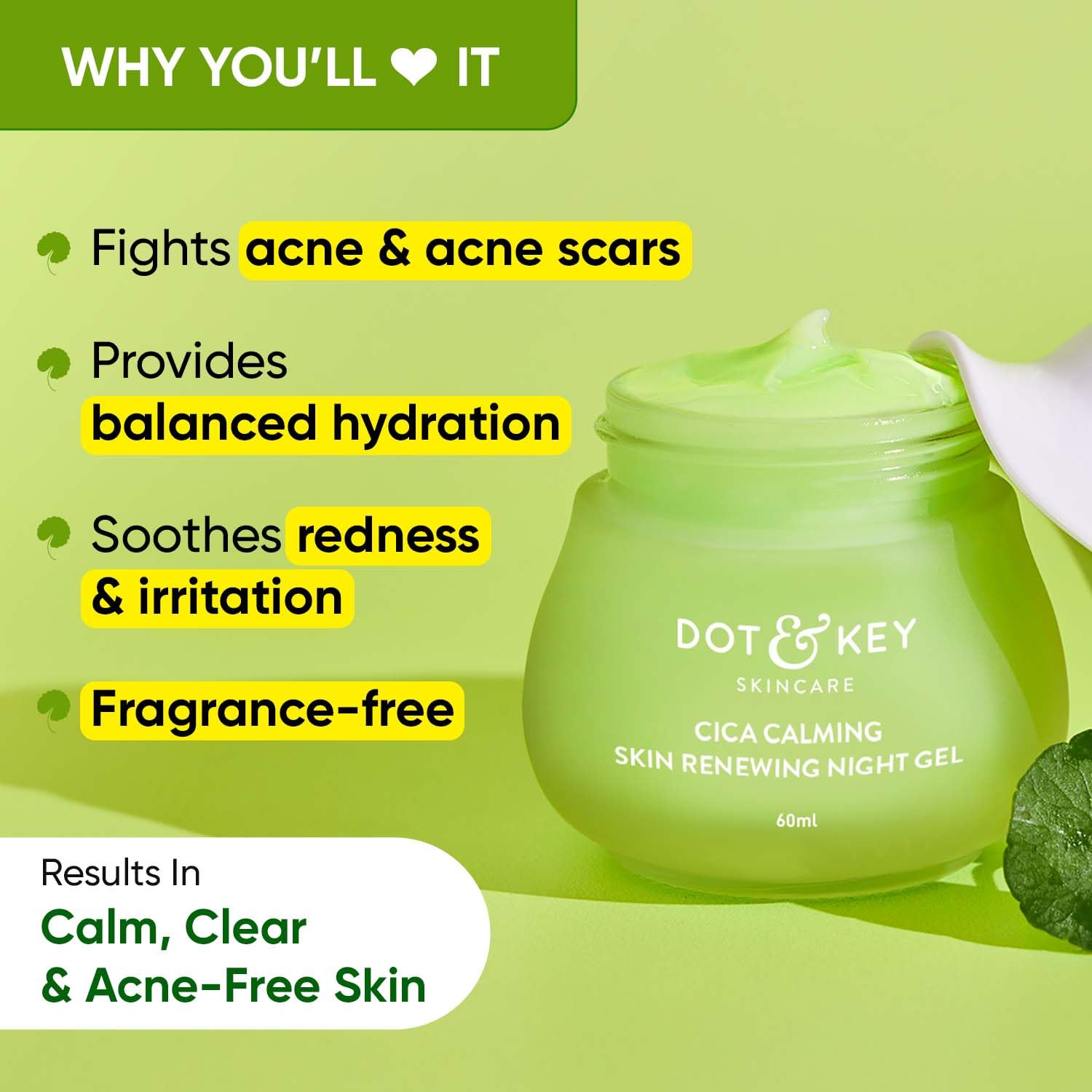 DOT & KEY CICA Claming | Skin Renewing Night Gel | 60Ml Dot & Key