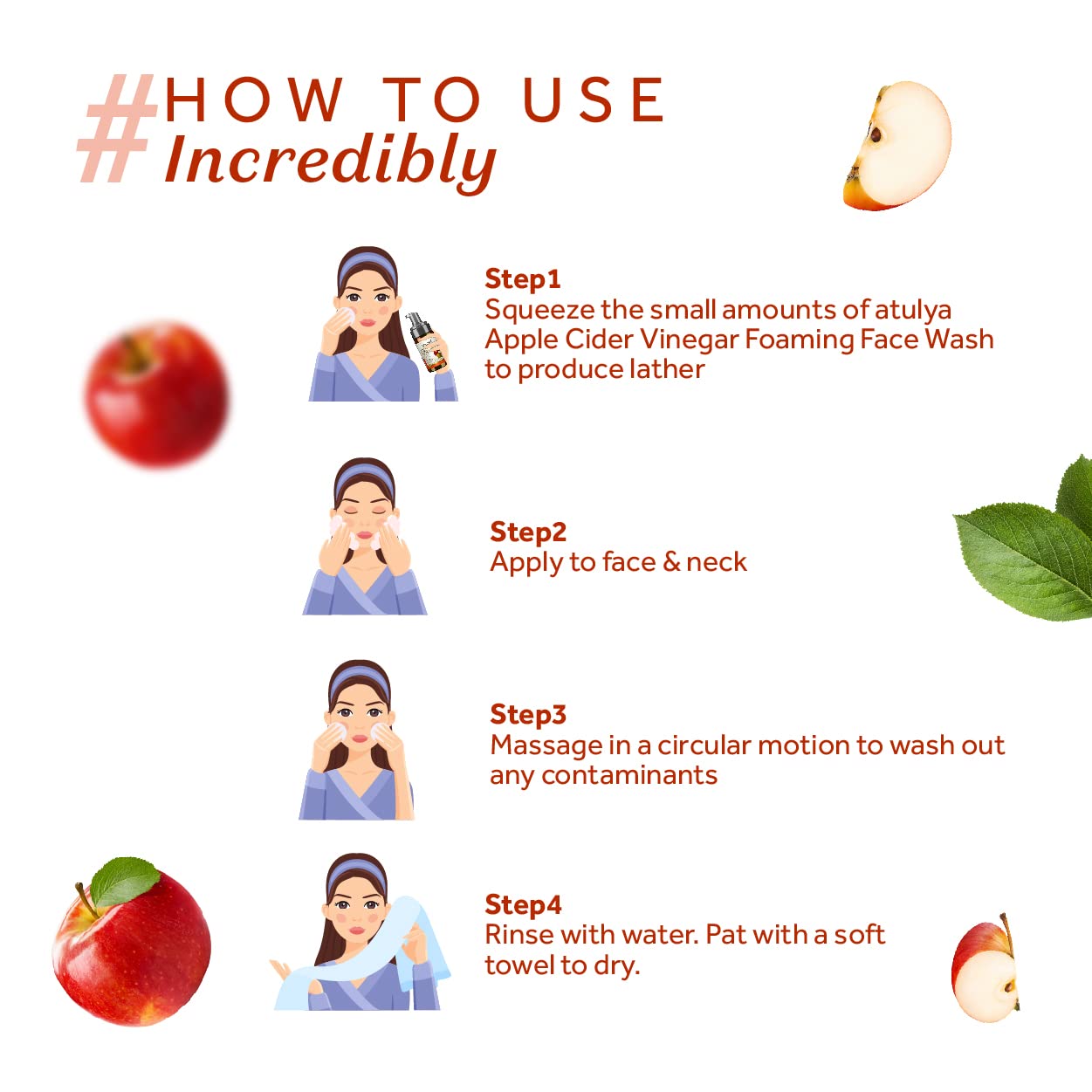 Atulya Apple Cider Vinegar Foaming Face Wash for Blackheads Removal 100ML Atulya