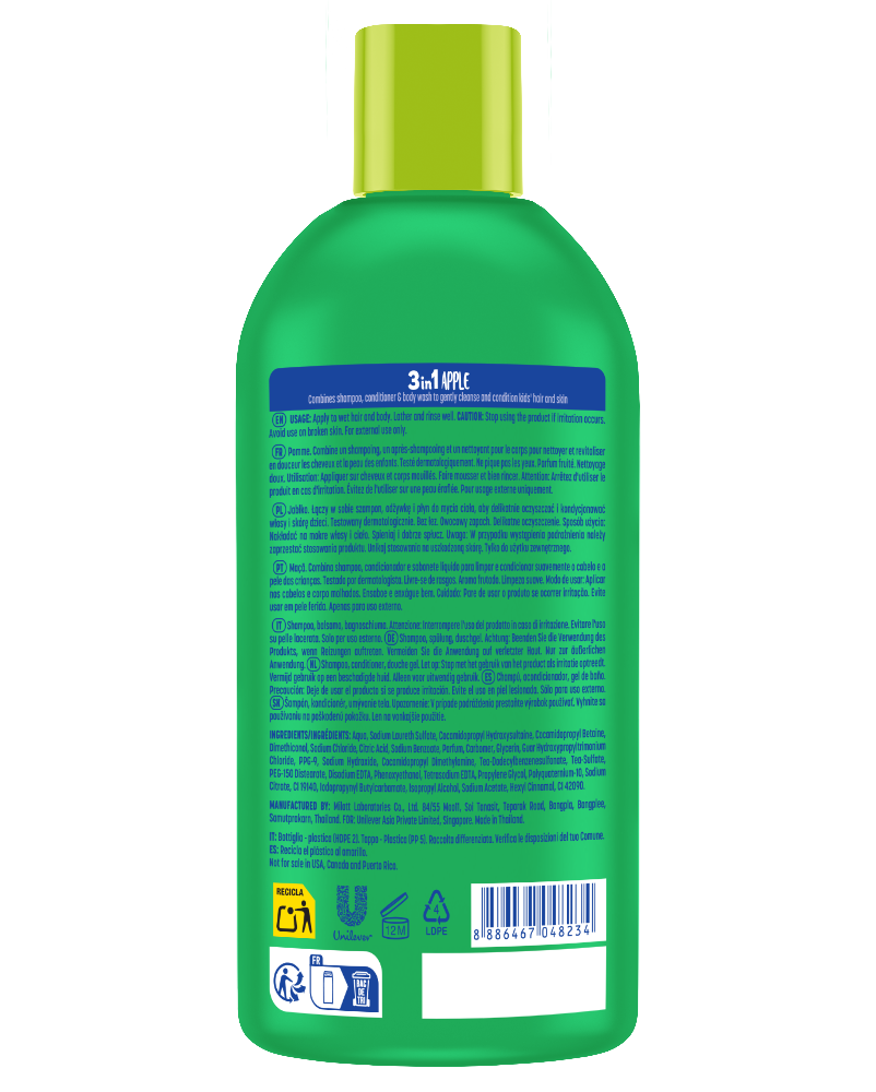 Suave Kids 3-in-1 Shampoo Conditioner & Body Wash Silly Apple 350ml Suave