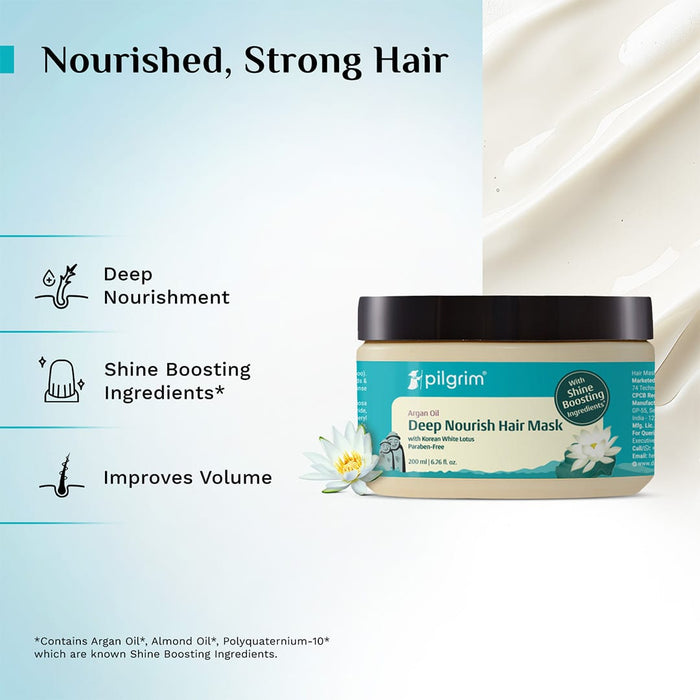 Pilgrim Argan Oil Deep Nourish Hair Mask, 200 ml Pilgrim