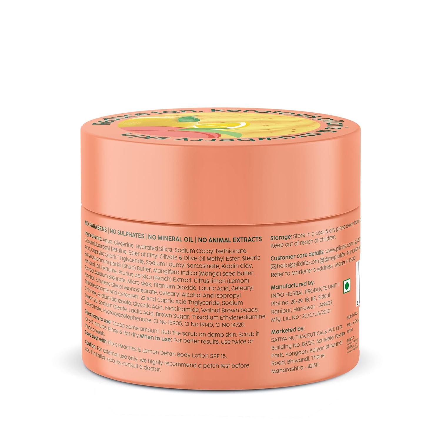 Plix Peaches & Lemon Detan Bump Eraser Scrub 200g PLIX