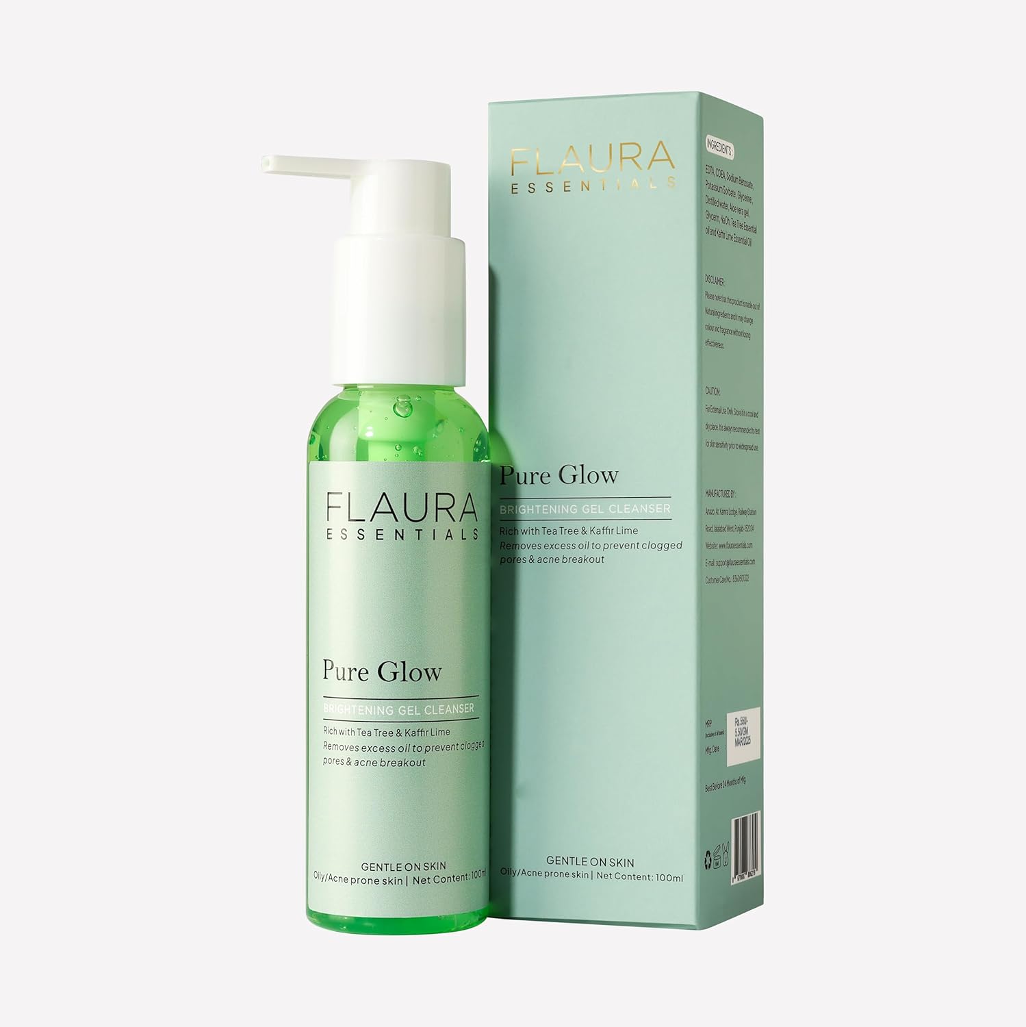 FLAURA ESSENTIALS PURE GLOW GEL CLEANSER 100ML Flaura