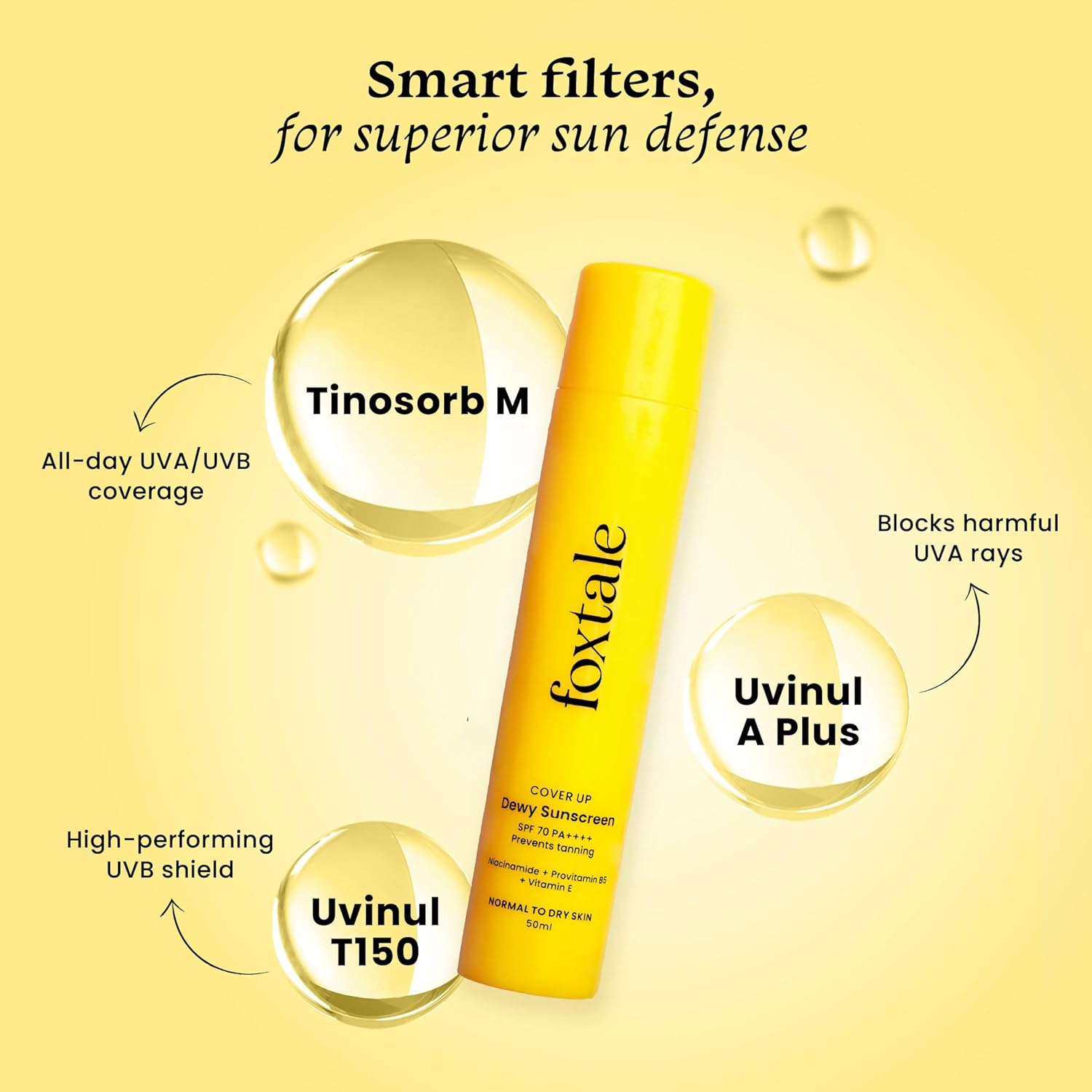 FOXTALE Dewy Finish Sunscreen | Normal to Dry Skin 50ML FOXTALE